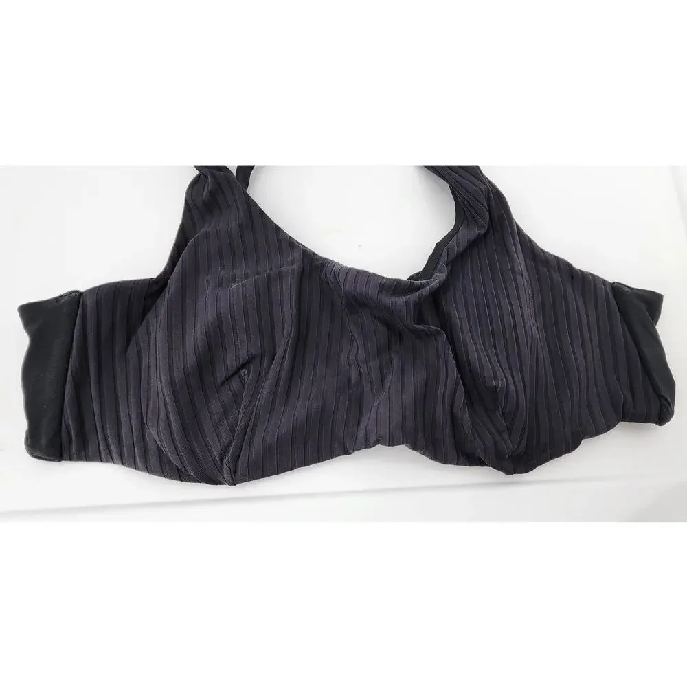 Athleta Black Ribbed Swim‎ Top  38 B/C